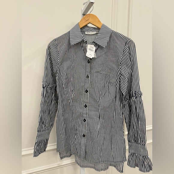 NWT Neiman Marcus Striped Button-Up Shirt - Picture 1 of 6